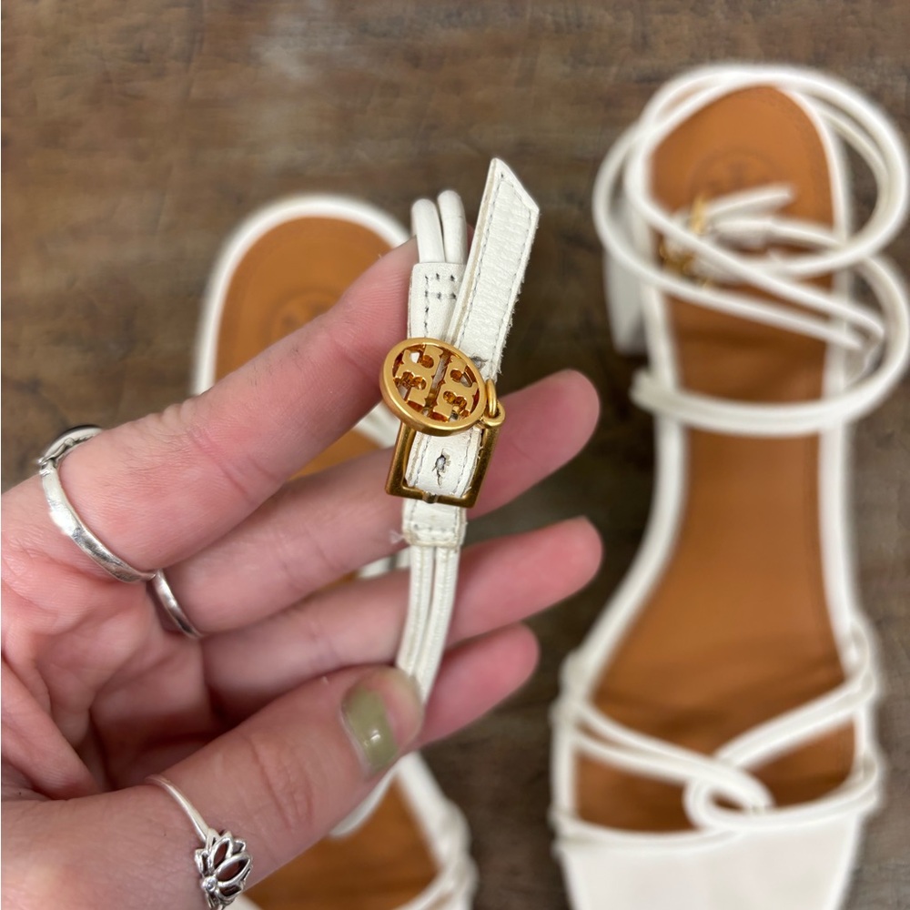 Tory Burch White Strappy Heels - Picture 9 of 9